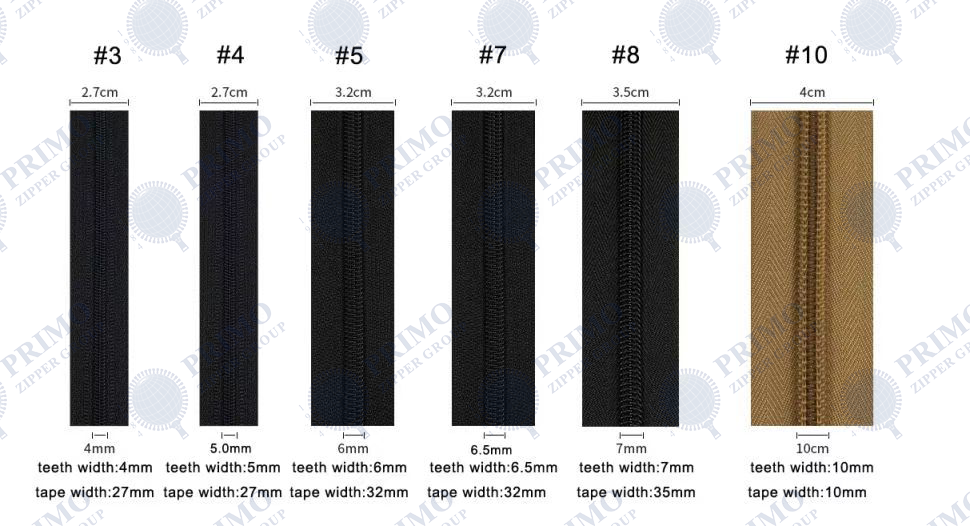 nylon zippers size custom