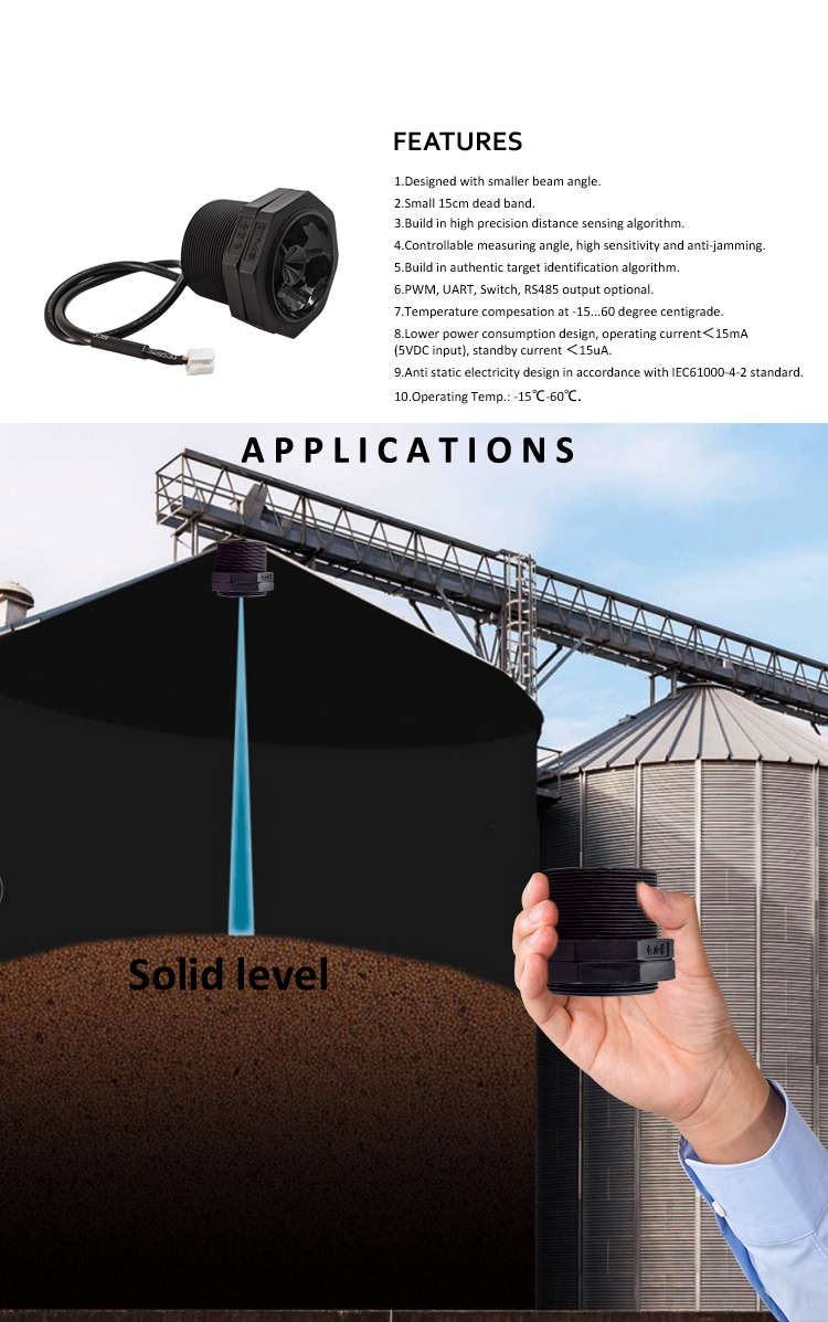 Solid level detection is also an important application scenario of A15