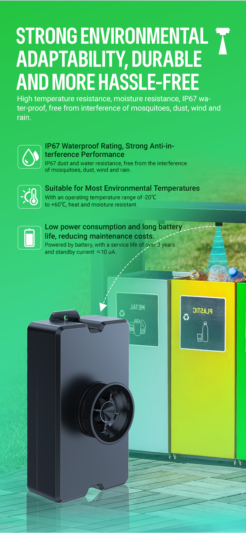 Strong environmental adaptability, durable and more hassle-free