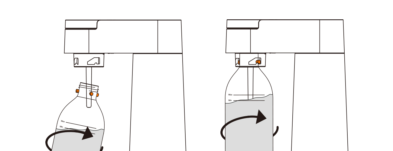 soda maker machine with quick snap-lock bottle