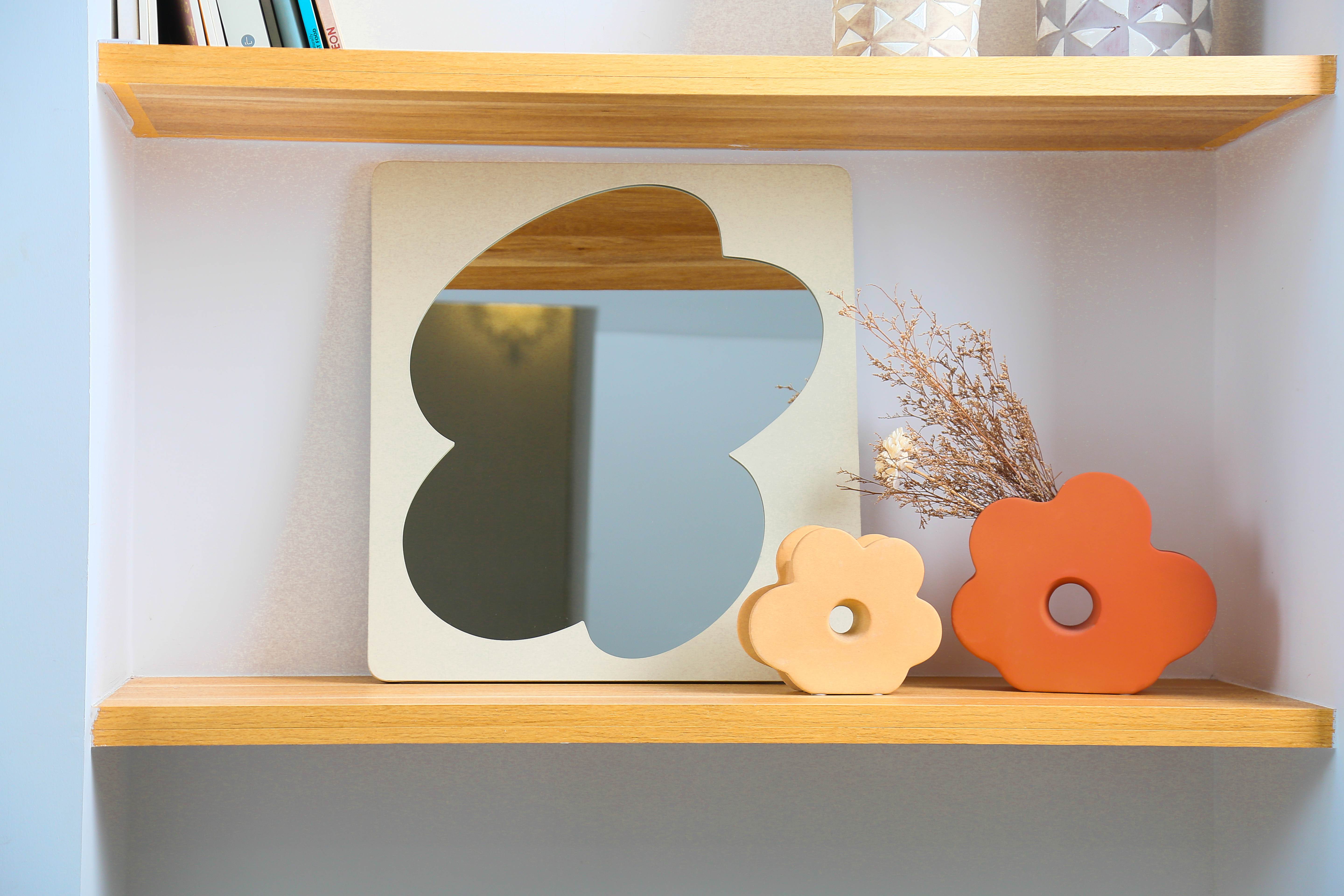 dining room wall decor on a shelf