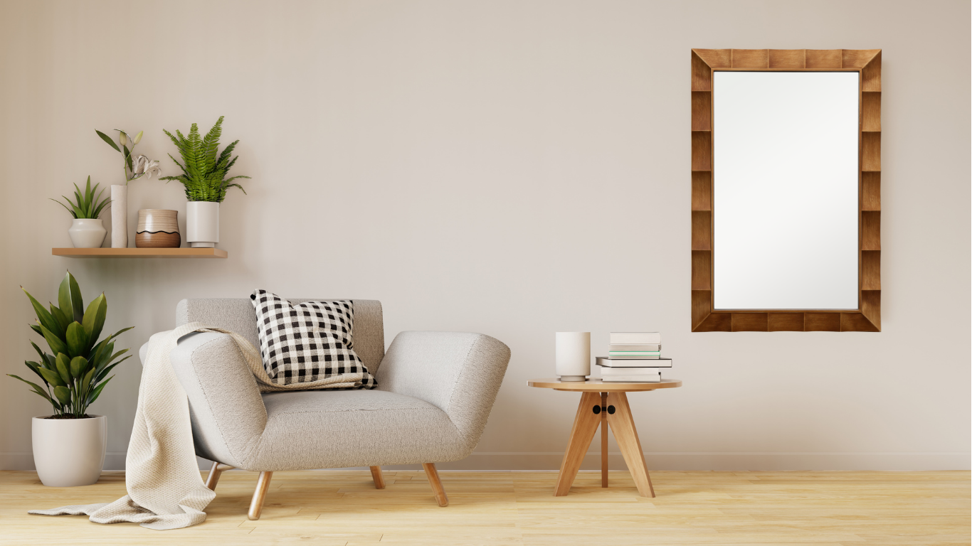 rectangular mirror,salvaged wood mirror of Rustic Wooden Distressed Rectangular Mirror in living room