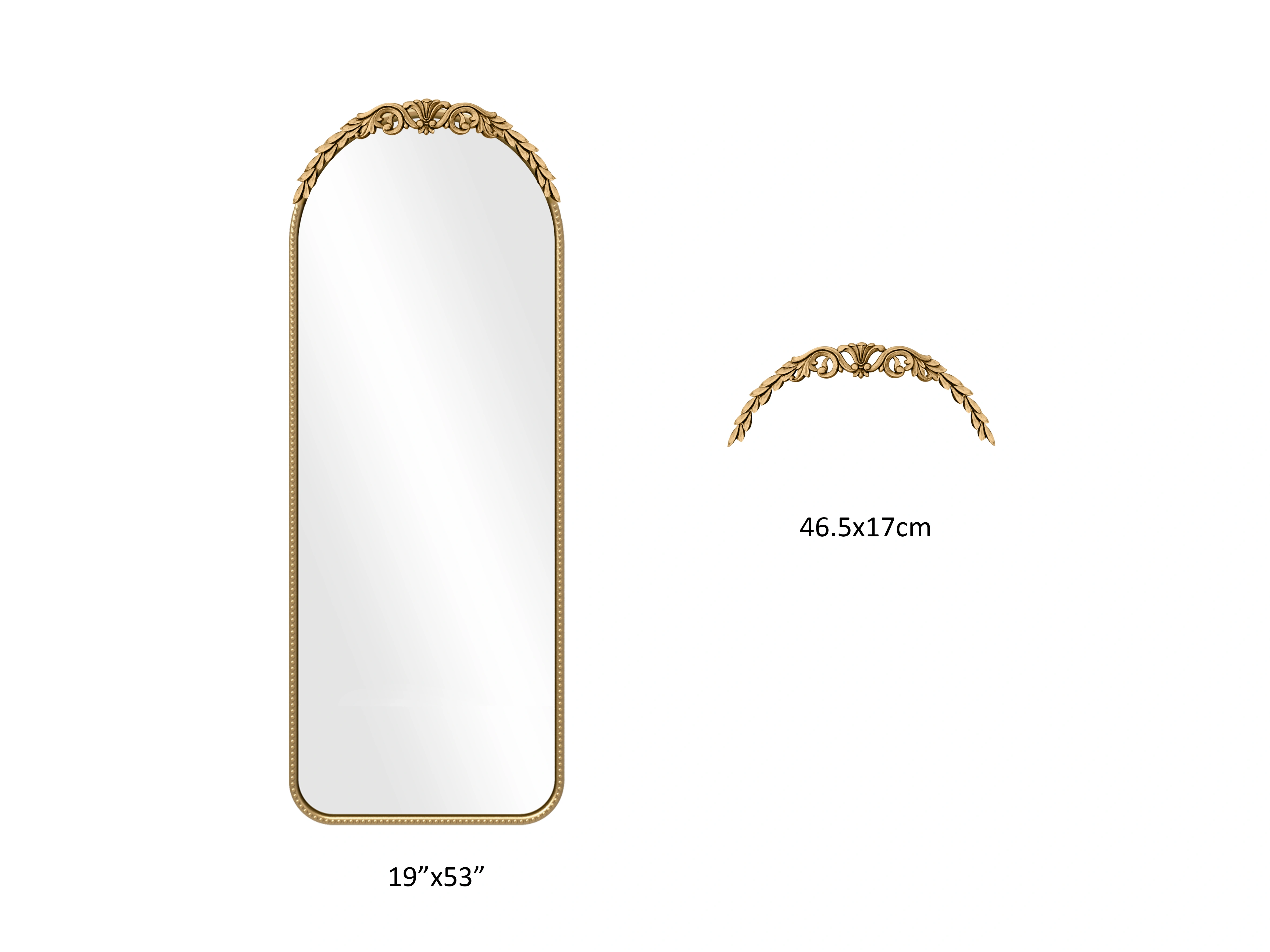 Standing Ornate Floor Mirror with Floral Detailing featuring vibrant succulents for stylish decor