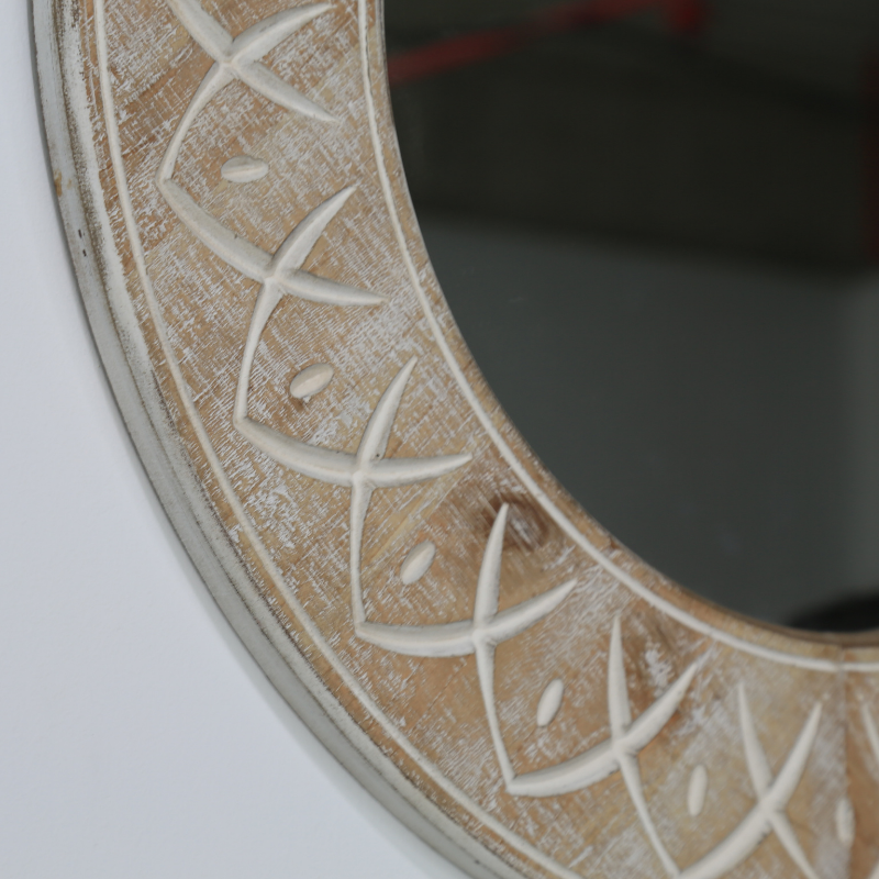 mantle mirror close up detail view