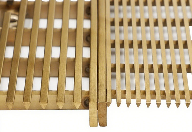 brushed brass linear shower drain
