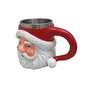 Christmas polyresin cup with stainless steel Liner