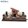 Nativity Scene Wooden Stable with fountain