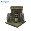 Nativity Scene Wooden Stable with fountain