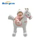 BY19C362A1 Polyresin Decoration-Baby With Rocking Horse  in pink Color