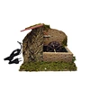 Nativity Scene Wooden Stable with fountain