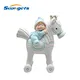 BY19C362B1 Polyresin Decoration-Baby With Rocking Horse  in Blue Color