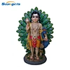 Polyresin Handmade Hindu God Statue Katikeya With Peacock
