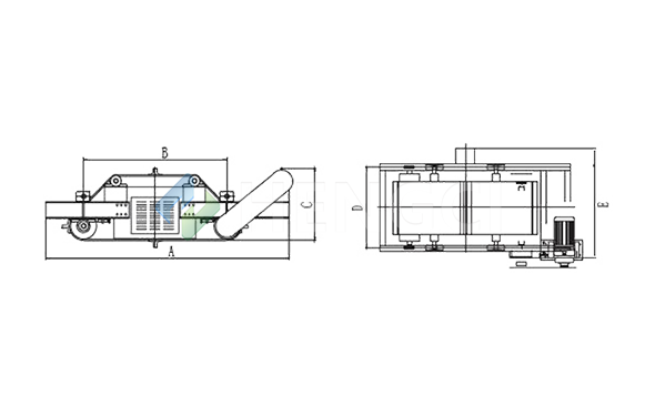 RCDC Air-cooled suspended conveyor magnetic separator