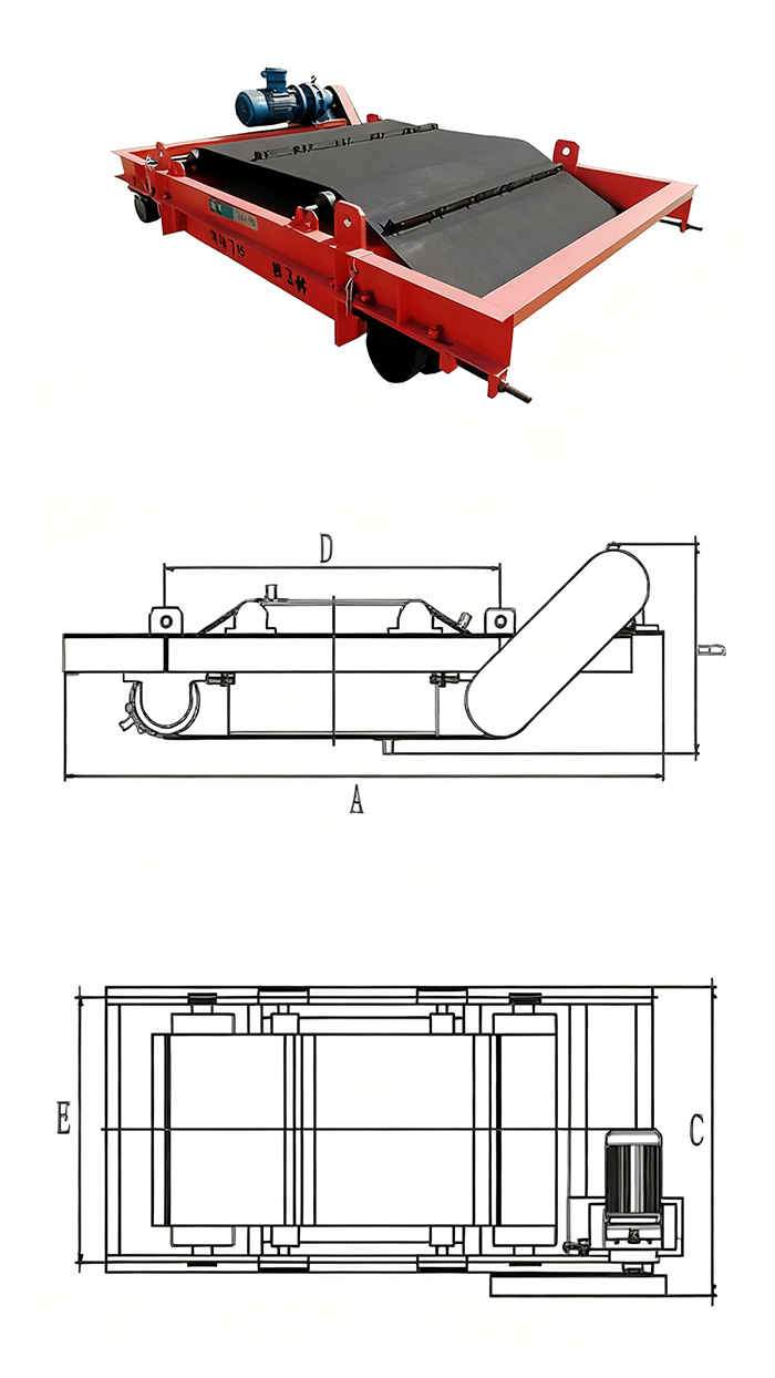 RCYD Permanent Self Cleaning Belt magnet For Conveyor Schematic Diagram