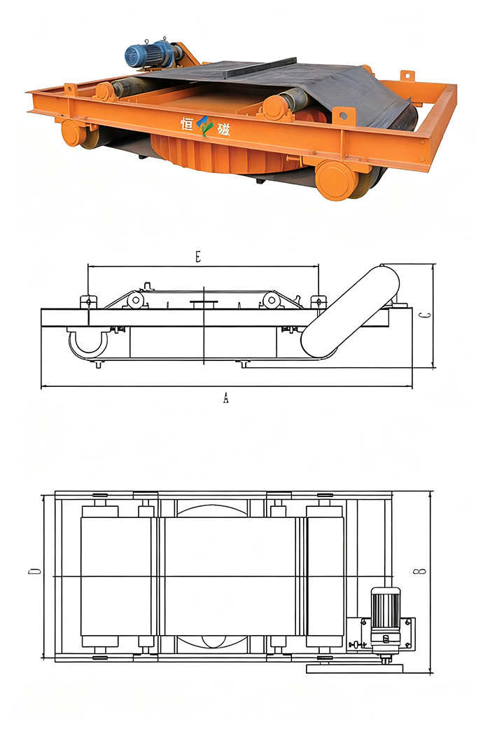 RCDD Electro magnets & Overband Magnetic Separator Schematic Diagram