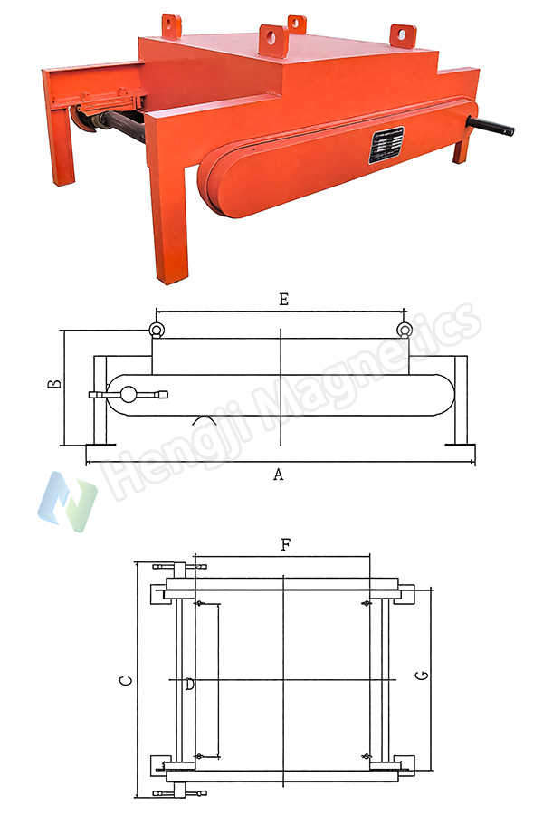 RCYA Hump Magnet Magnetic Separator Schematic Diagram