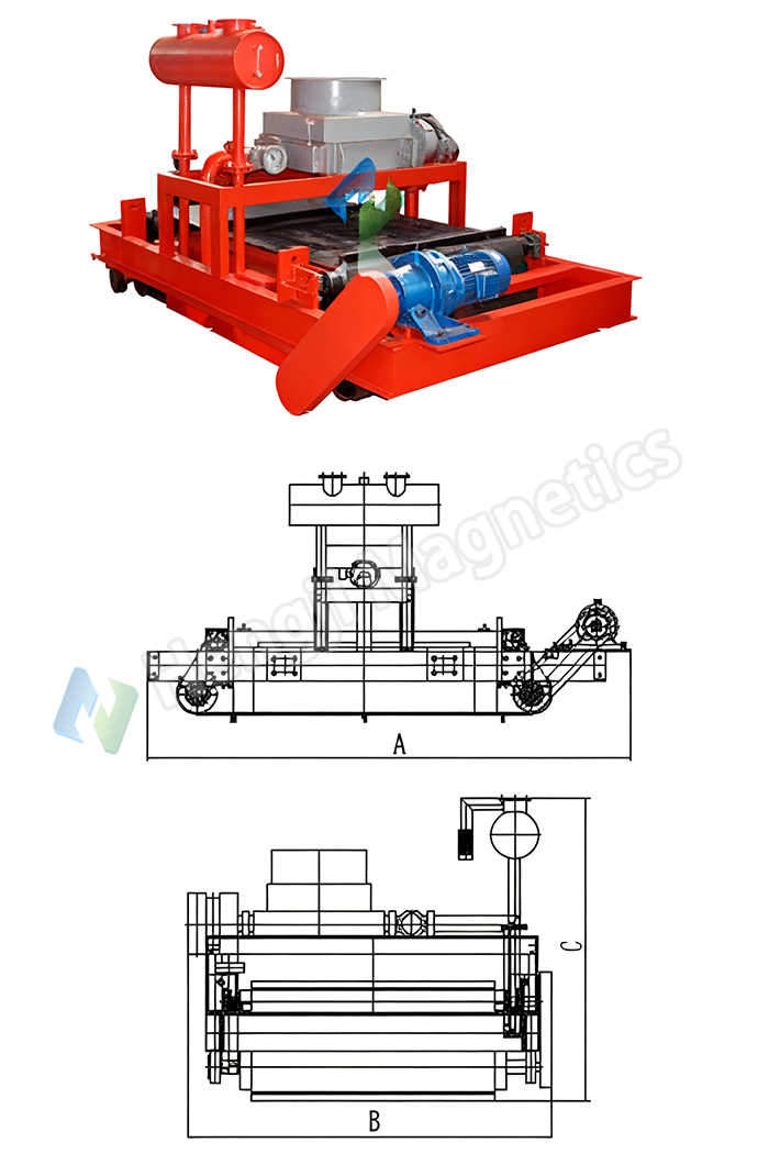 RCDFJ Forced Oil Circulation Industrial Electro Cross Belt Magnets Schematic Diagram
