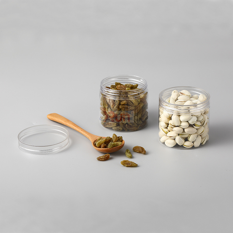 Squeezable plastic bottles offer an innovative approach to cookie packing, though a plastic clear container is more traditional.