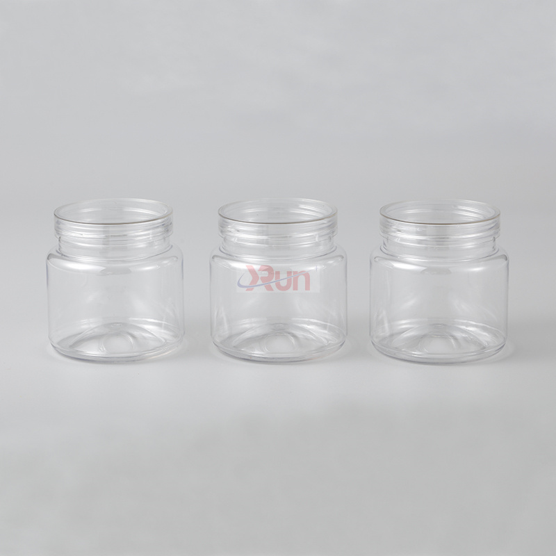 We offer robust Clear Bottles for Jam Packing and Honey Plastic Jars, also available as medicine plastic boxes