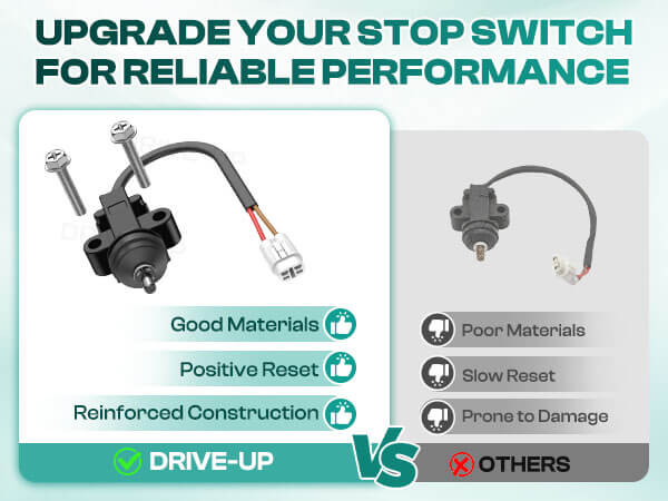 Drive-up golf cart stop switch
