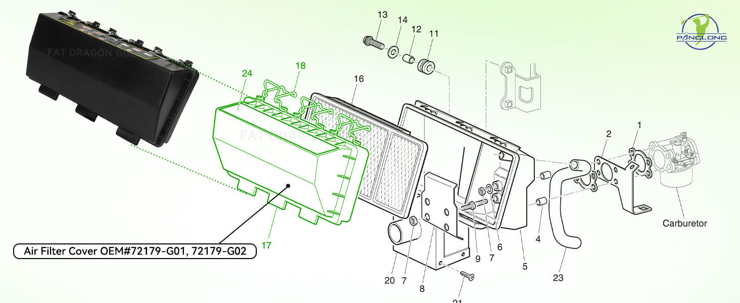 EZGO air filter housing cover,EZGO air filter box cover