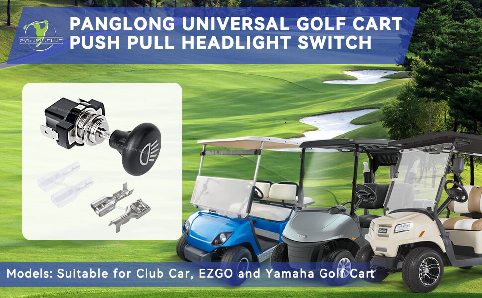 versatile push button light switch is compatible with EZGO, Club Car, Yamaha