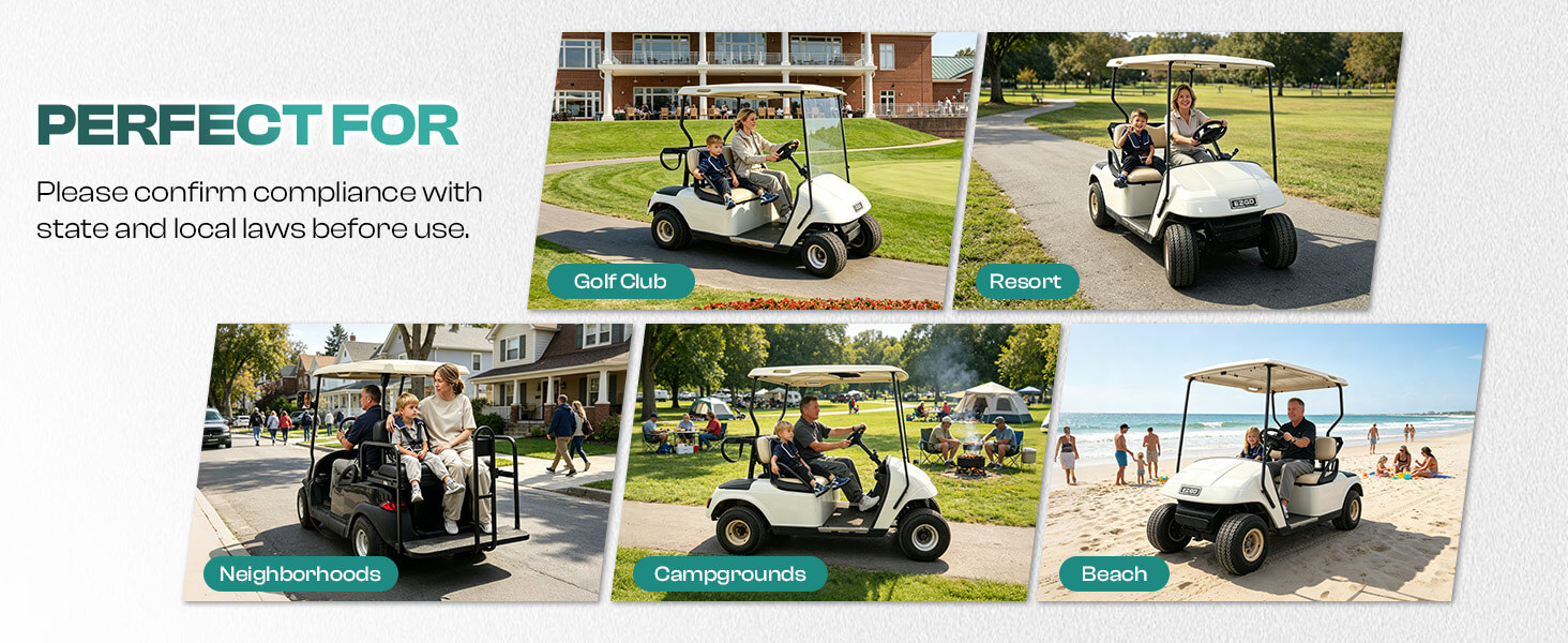 DRIVE UP golf cart child restraint is suitable for use across multiple environments