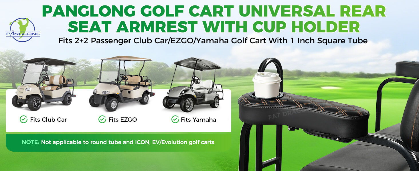 Golf Cart Armrests with Cup Holder Phone Storage
