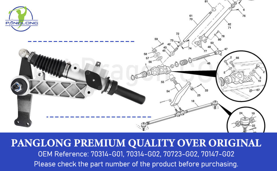 EZGO steering rack,EZGO steering gear box assembly