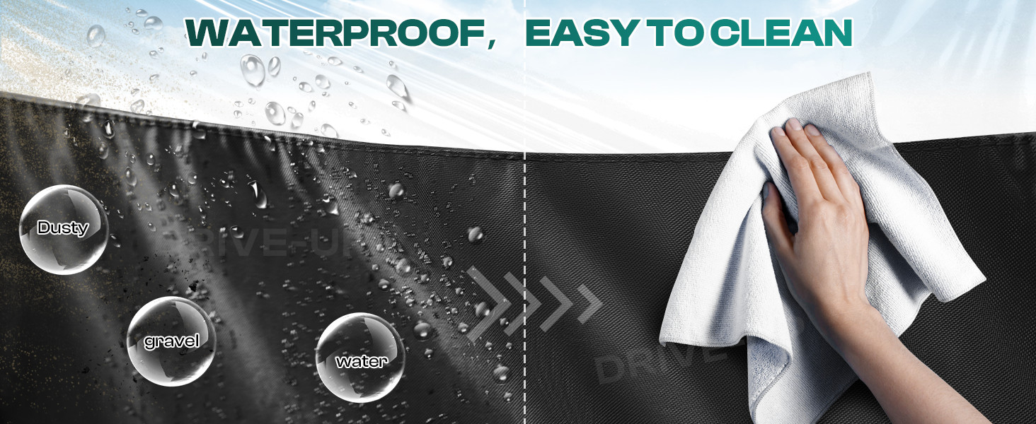 Drive-up golf buggy enclosures made from tough 600D waterproof polyester, easy to clean.