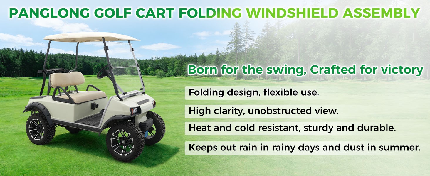 windshield for Club Car DS,foldable windshield for Club Car golf cart,golf cart windshield with clip kit