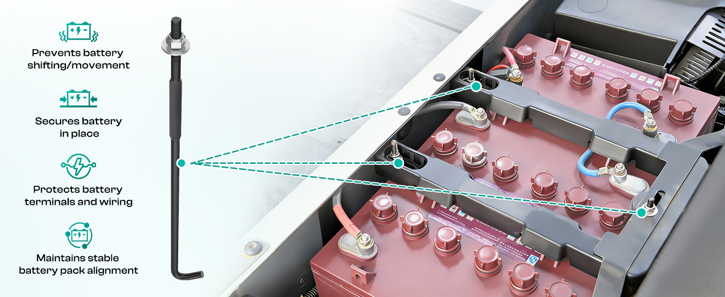 ezgo battery hold down rods,ezgo rxv battery hold down