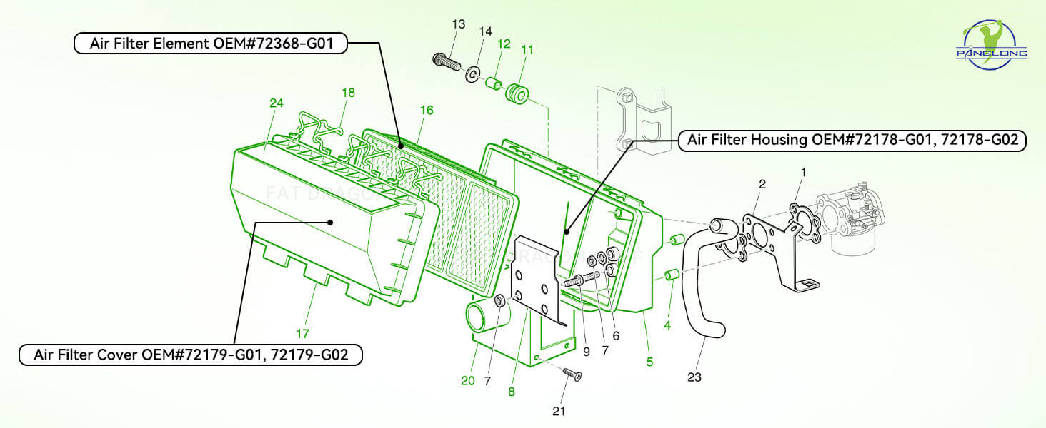 air filter for EZGO golf cart,ezgo air filter box