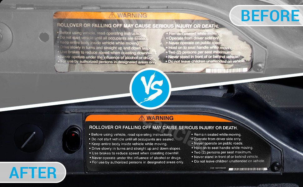 Club Car dashboard sticker