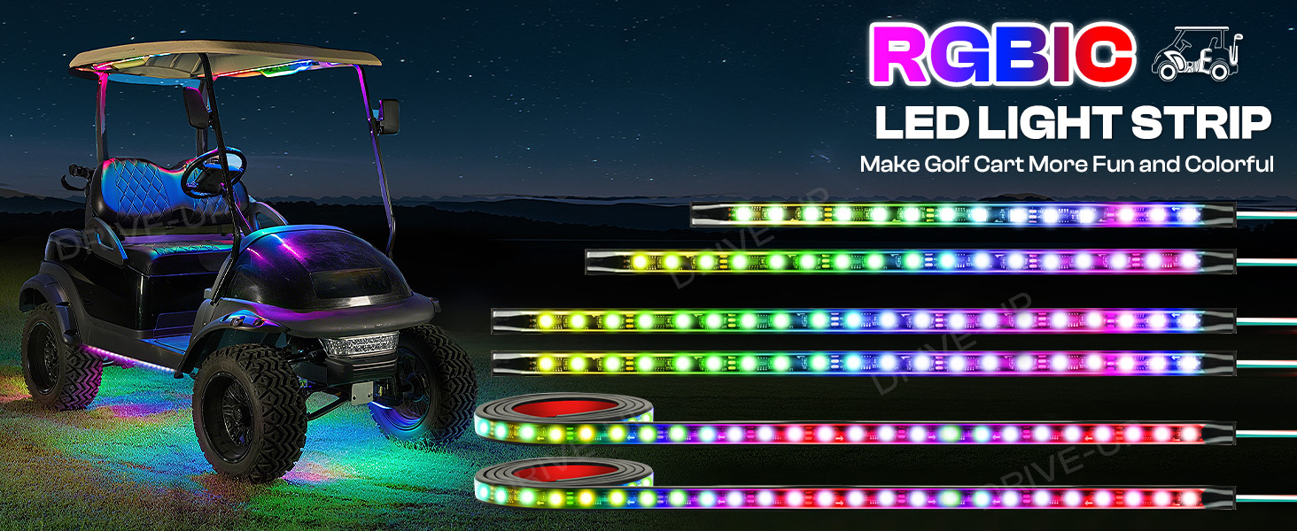 rgbic led golf cart lights make your golf cart more fun ansd colorful