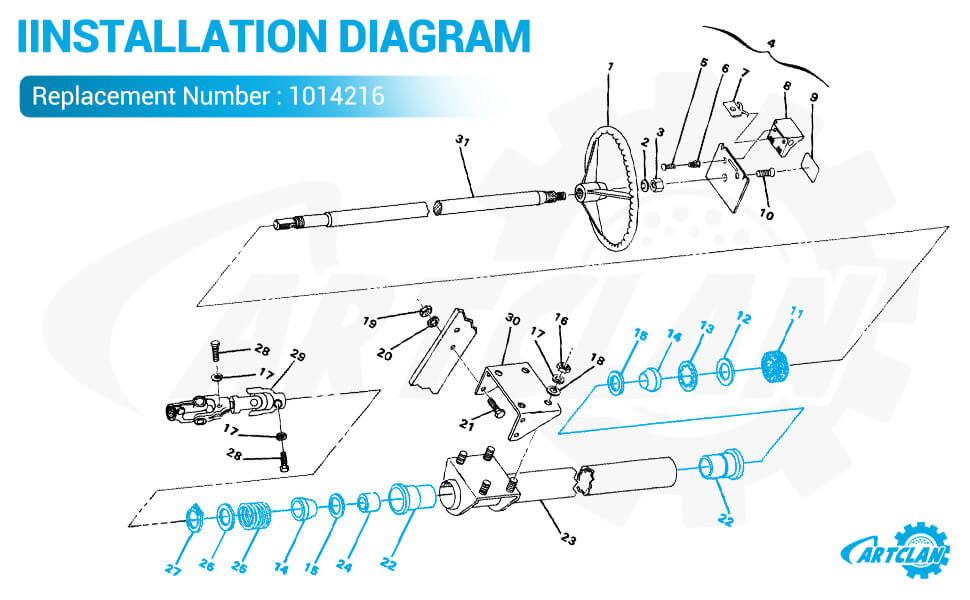 golf cart steering column,club car ds steering column rebuild kit