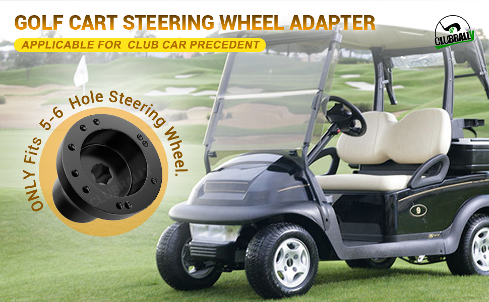 This golf cart steering wheel adapter fit for 5-hole or 6-hole steering wheel.