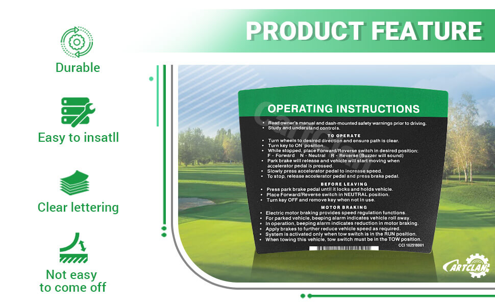 Club Car Steering Wheel and Dashboard Decal