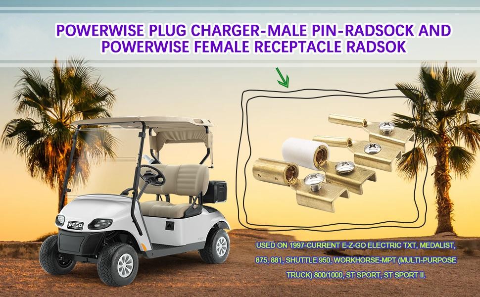 Drive-up EZGO Golf Cart Charger Connector Kit - Male/Female Pins