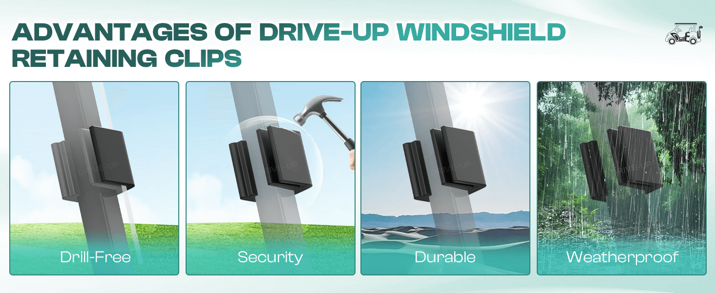 Universal Golf Cart Windshield Clips