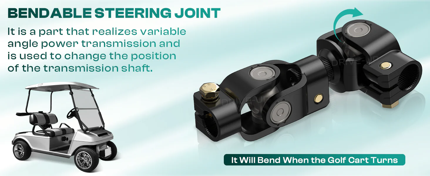 Drive-up Club Car DS steering joint will bend when the golf cart turns