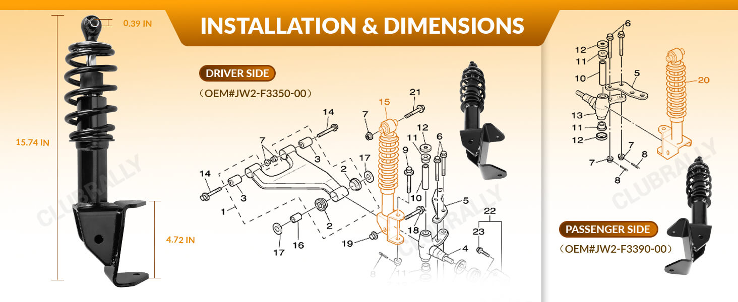 Yamaha G29 front shocks,Yamaha front shocks
