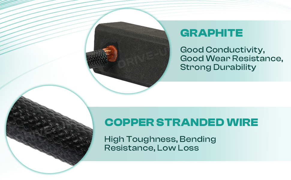 Drive-up 36 48 volt golf cart motor brushes with graphite and copper stranded wire