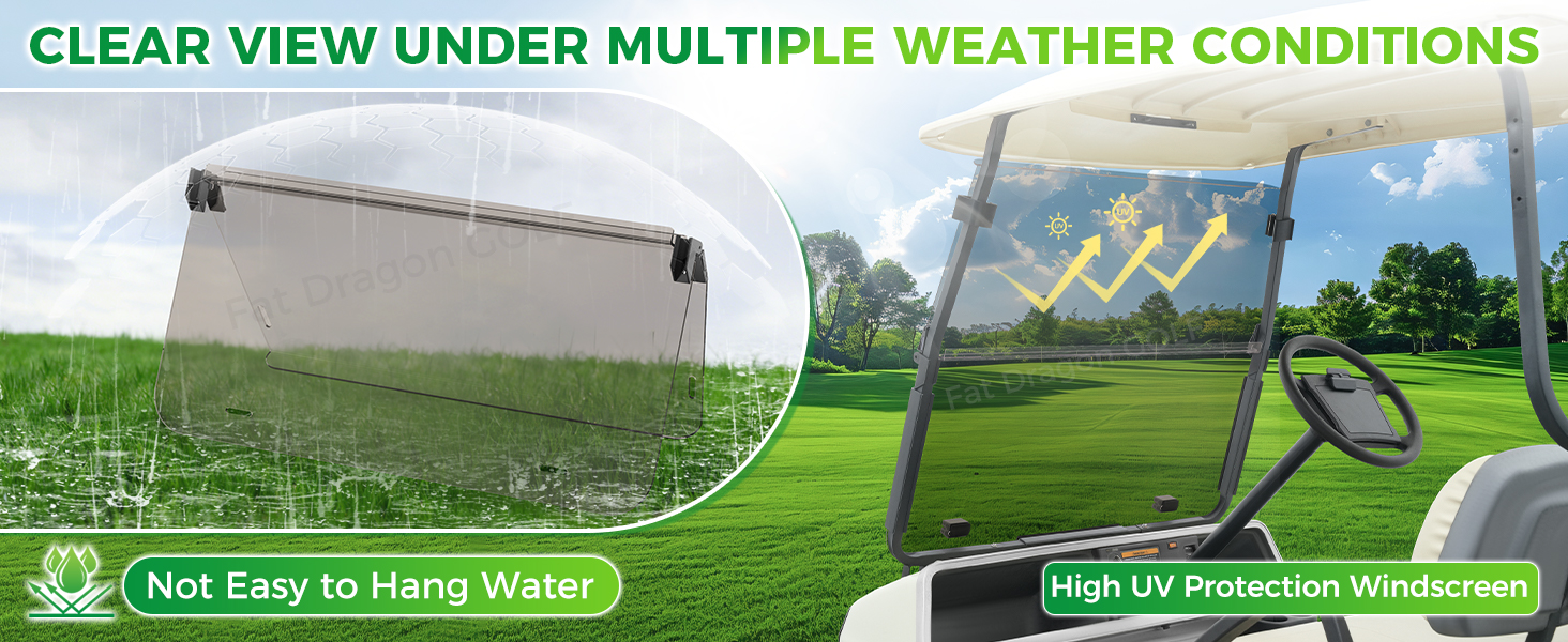 windshield for Club Car DS,foldable windshield for Club Car golf cart,golf cart windshield with clip kit