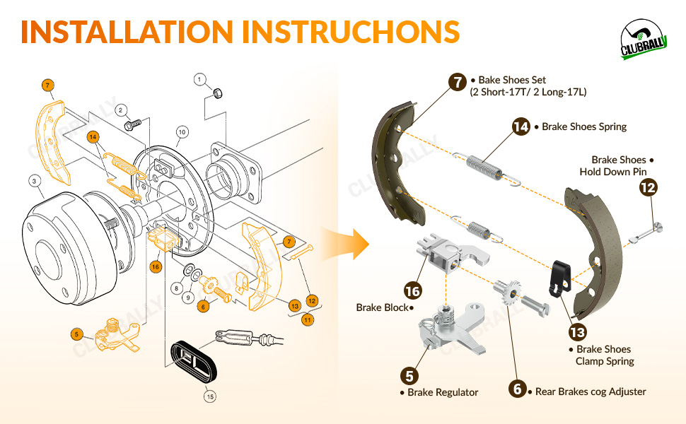 club car golf cart brake shoes