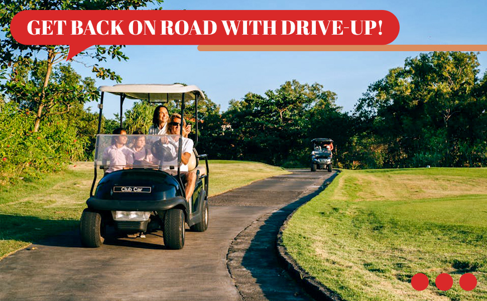 Drive-up pedal golf cart assembly