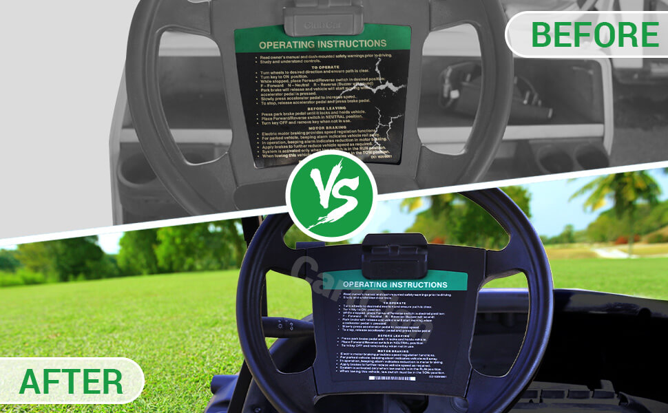 Club Car Steering Wheel and Dashboard Decal