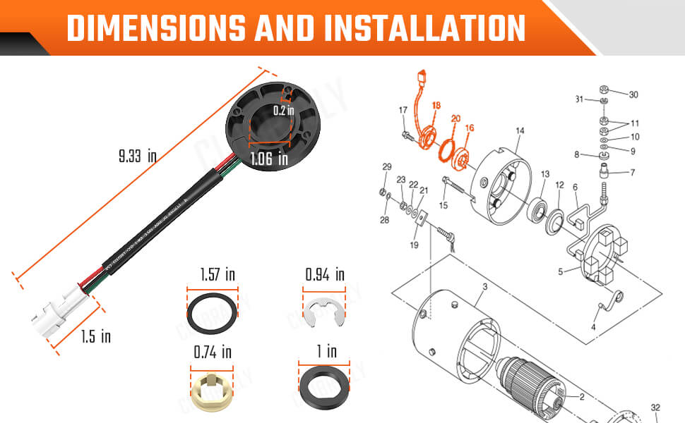 Yamaha electric golf cart speed sensor kit