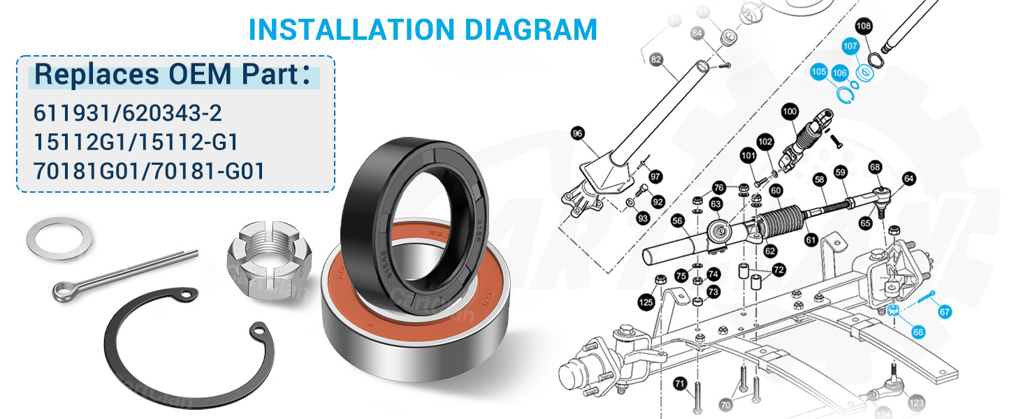 golf cart bearings installation diagram