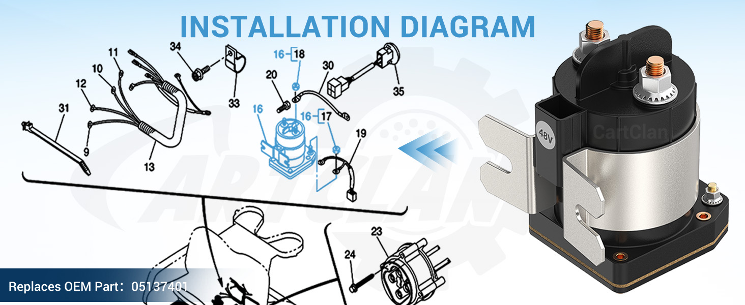 【Fleet Optimization】 Pre-assembled terminals reduce installation time. This essential OEM-compatible yamaha golf cart solenoid enables reliable starting by converting electrical energy to mechanical motion. Its plug-and-play design simplifies replacement while ensuring proper ignition system activation. Faulty solenoids directly impair cart operation, making timely replacement crucial. 【Service Commitment】 Includes 1-year commercial warranty with dedicated onlie technical support, 2B bussiness please feel free to contact us